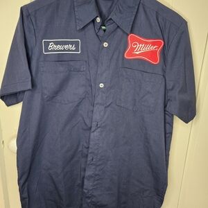 Navy Blue Men's Casual Button Down Shirt